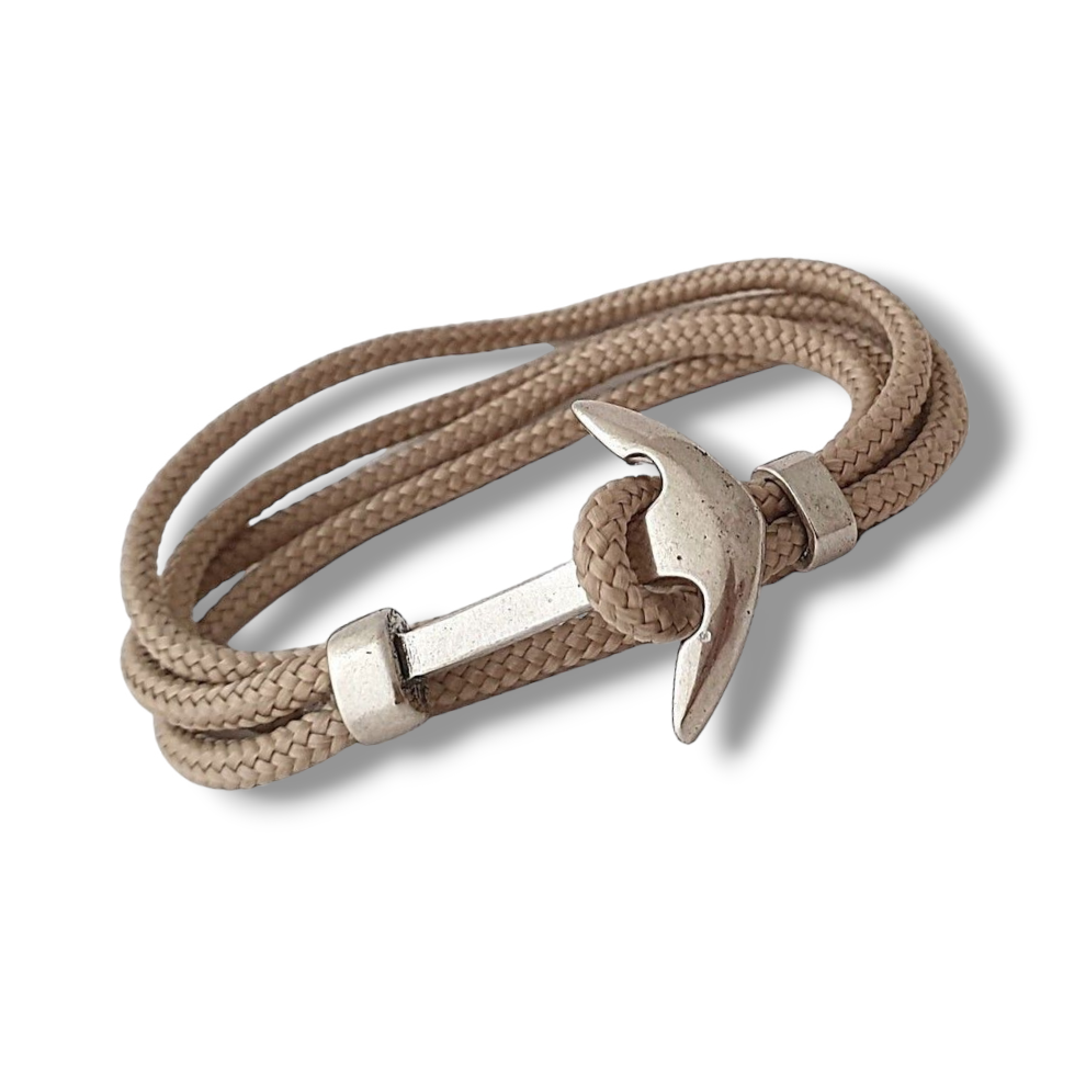 Bracelet cordon bleu ancre marine ajustable ZB0315